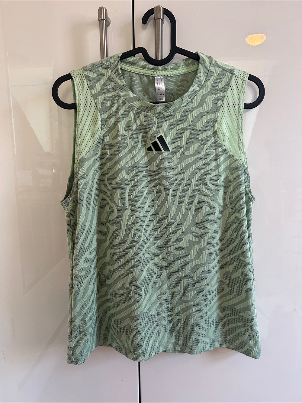 adidas Women’s Mint Green Zebra-Print Athletic Tank